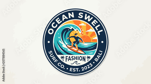 Ocean Swell Surf Fashion Company Logo.