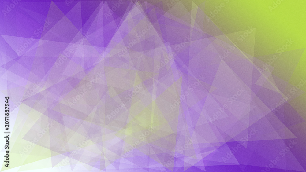 Obraz premium Dreamy purple and violet geometric triangles blend into soft light, creating a calm, modern abstract background for presentations, design projects, or creative branding.