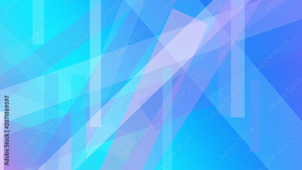 Obraz premium A calm abstract blue geometric composition with soft gradients, light bars, and layered polygons, ideal for modern web banners, tech presentations, or creative backdrops.
