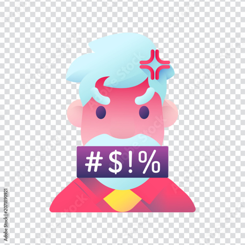 Tableau sur toile Swearing Angry Curse Frustrated Emotion Expression Censored Icon Design