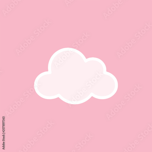 Minimalist vector illustration of a soft fluffy cloud.