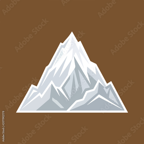 Stylized mountain peak illustration with snow covered summit.