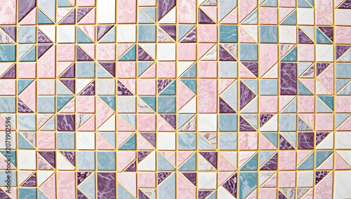 Multicolor Marble Mosaic Texture Colorful Stone Tile Pattern Seamless Background