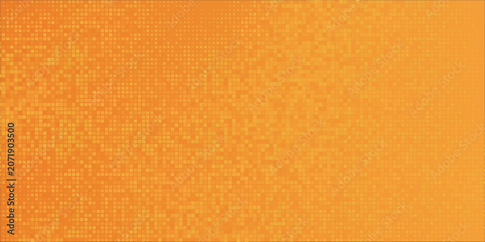 Fototapeta premium Abstract orange financial technology background, network pixel elements. Abstract science, technology and business background.