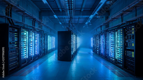 Obraz na płótnie Large computer server in data center.