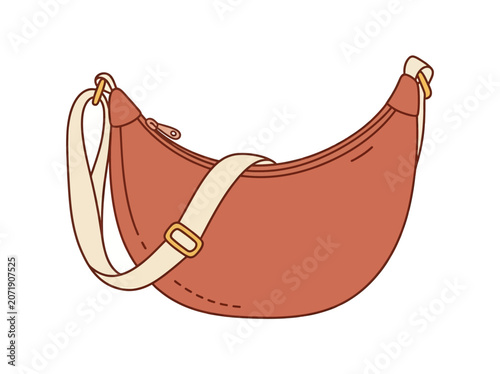 Obraz na plátně A stylish orange fanny pack with white strap and buckle sits on a clean background