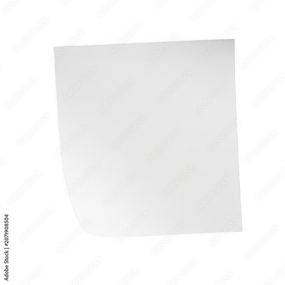 Fototapeta premium Blank rectangular white paper sheet isolated on white background
