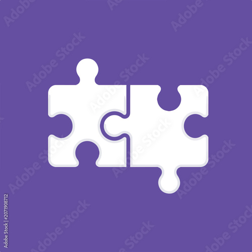 Two interconnected puzzle pieces forming a complete match.