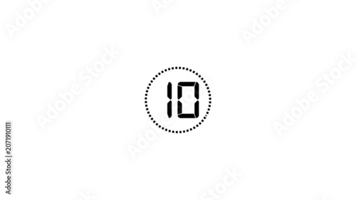 15 seconds countdown timer animation on transparent background, circular 15 seconds countdown timer animated with alpha channel.