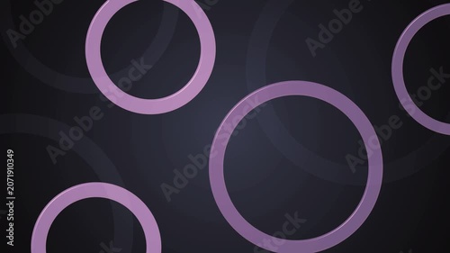 Abstract background with overlapping light circles and rings, simple modern geometric pattern with soft shadows animation