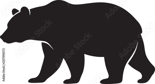Silhouette of a walking bear, representing wildlife and nature