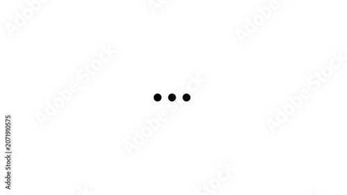 Animated Loading dot animation on transparent background, 3 loading dots sign with alpha channel.