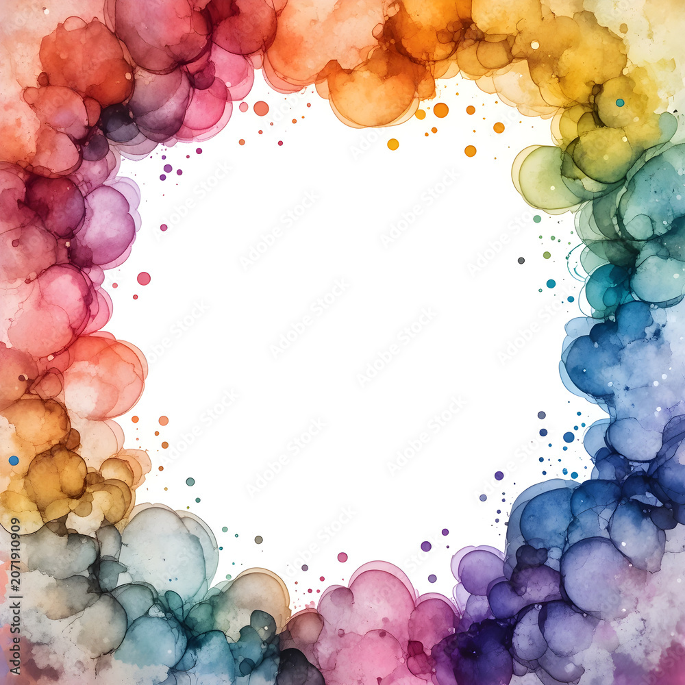 Obraz premium Elegant watercolor border isolated on white background for artistic design projects