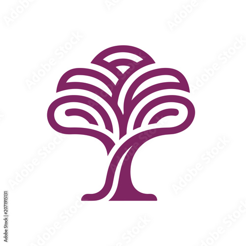 Minimalist stylized purple tree logo icon.