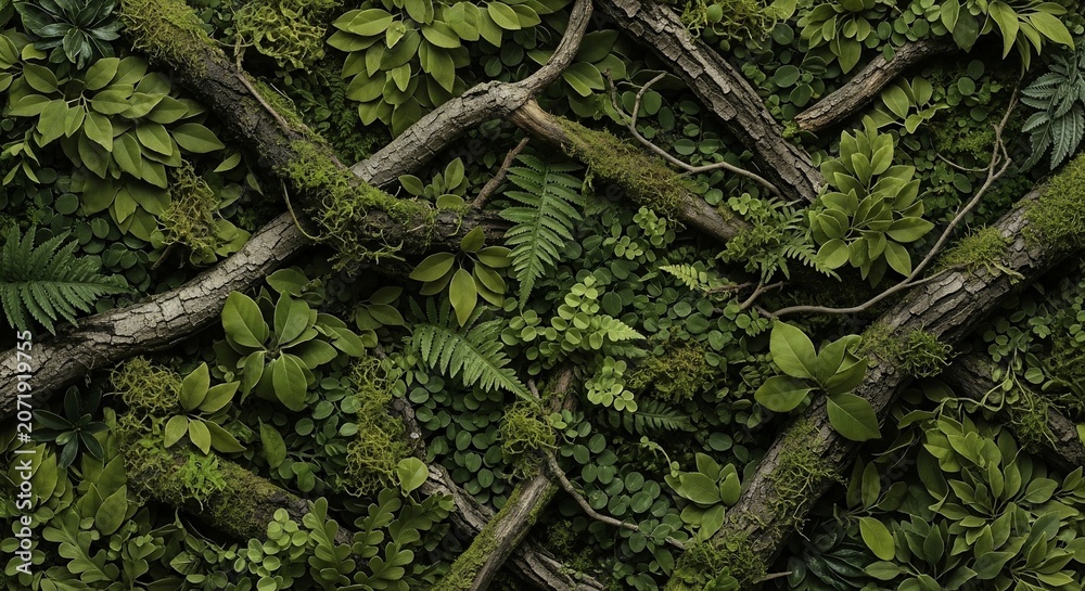 Naklejka premium Greenery foliage forest texture