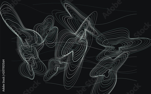 Abstract Parametric Line Pattern with Organic Geometric Forms