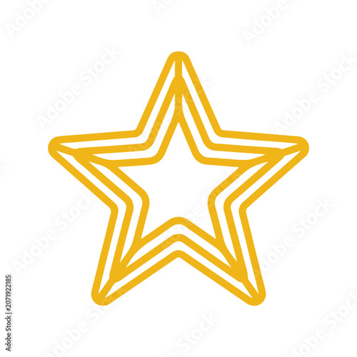 A vibrant yellow star outline icon isolated on a clean white background.