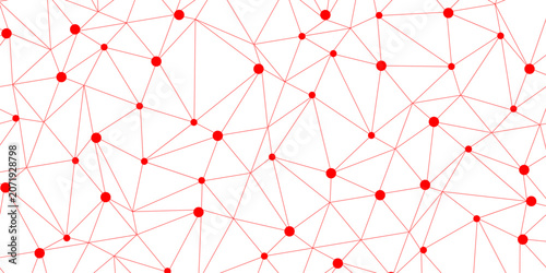 connected dot with red line .many squares and rectangle shapes .Internet connection network high digital technology with connecting points and dot	
