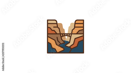 фотографія Brown and orange canyon landscape formation.