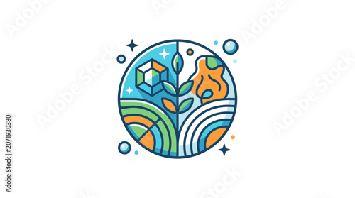 eco friendly concept with planet and green leaves