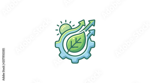 Eco Friendly Industrial Growth Concept Icon