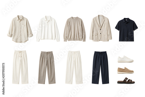 Casual Clothing wardrobe Isolated on White Background