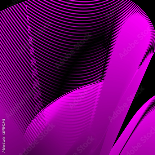 Elegant purple organic 3D shapes on black backdrop