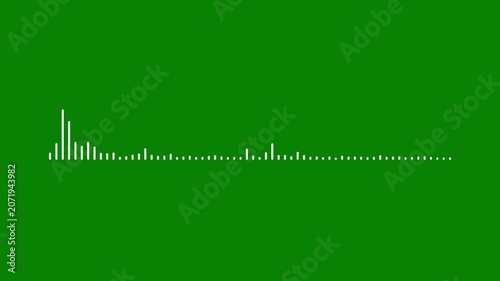 Digital audio waveform spectrum music equalizer, Sound wave animation. Sound motion graphic. Music Sound wave animation Green background, Abstract wave motion equalizer. 4k