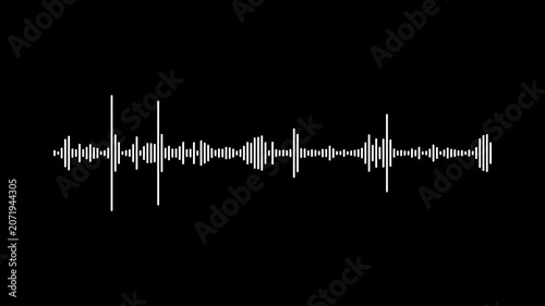 audio waveform animation on black background. audio sound waveform spectrum animation, Abstract audio wave digital frequency. Audio wave oscillation graph motion. Frequency audio waveform spectrum.