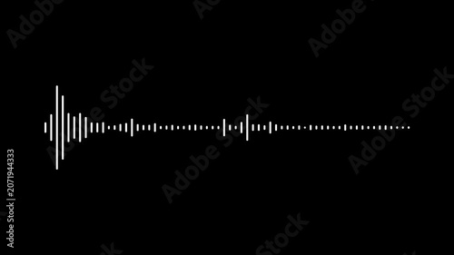 audio waveform spectrum animation.  waveform spectrum, audio waves, sound frequency lines. sound wave audio wave from isolated on black background. White audio waveform spectrum animation.