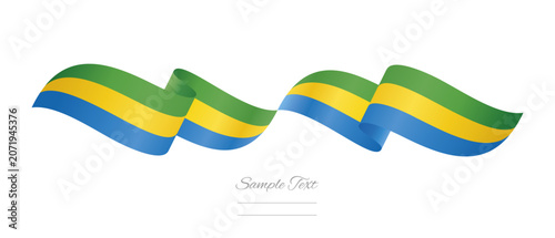 Foto Gabonese flag ribbon vector illustration