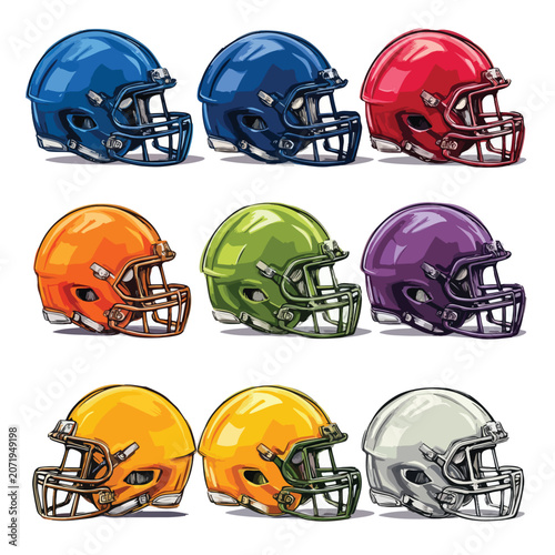 football helmets
