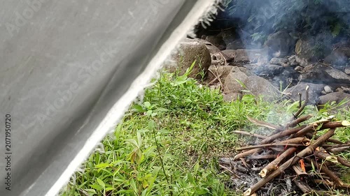 Camping Tent in Nature During a Sunny Day Outdoor Adventure