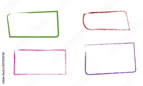 Colorful Hand Drawn Rectangle Frames Set – Sketch Border Collection Vector