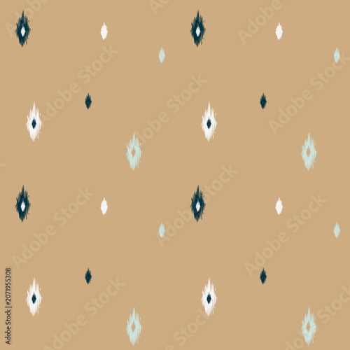 Hand-drawn Seamless Luxurious Dots Pattern with Abstract Geometric Ikat Points for Elegant Silk Dress Textile Design and Modern Home Wallpaper
