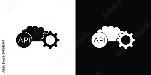 API icon design simple and modern concept templates