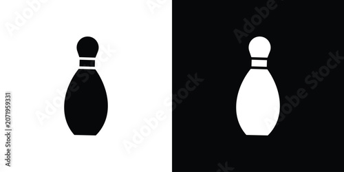 Schilderij op canvas Bowling pins icon design simple and modern concept templates