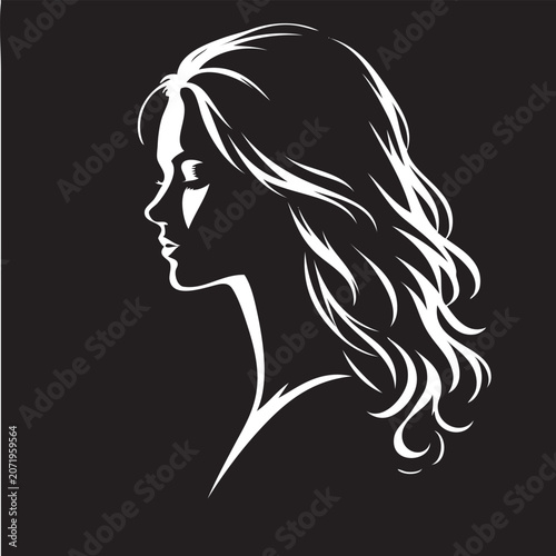 Beautiful girl vector. Minimalism style.
