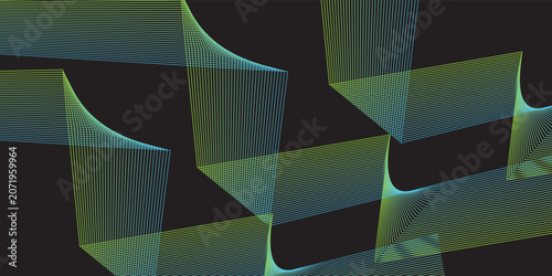 Abstract Blue Green Wave Lines Background For Modern Business Technology And Branding