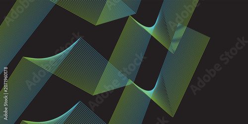 Abstract Blue Green Wave Lines Background For Modern Business Technology And Branding