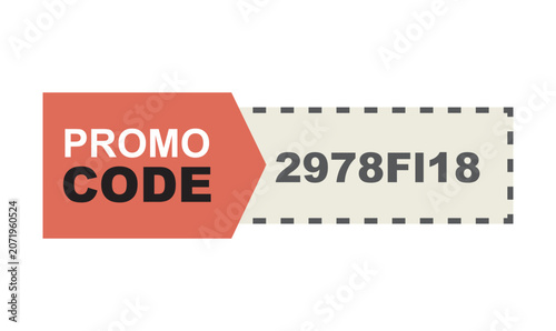 Promo code on yellow background, vector, illustration.