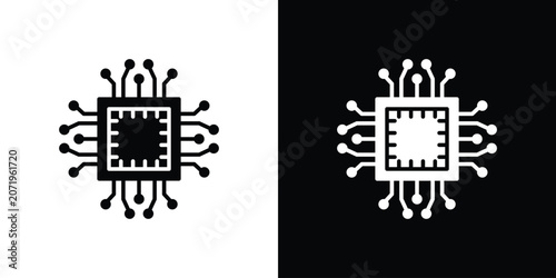 Bild auf Leinwand Microchip icon design simple and modern concept templates