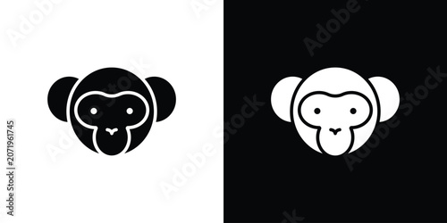 Tableau sur toile Monkey icon design simple and modern concept templates