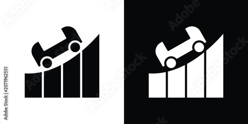 Canvastavla Roller coaster icon design simple and modern concept templates