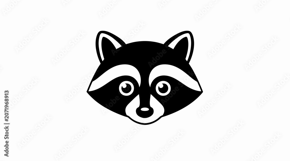 Fototapeta premium raccoon face icon