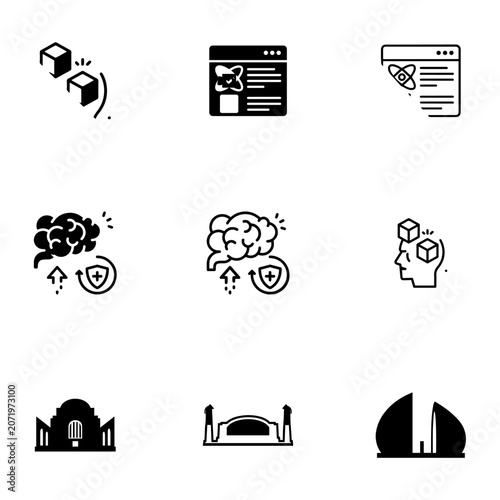Memory and Knowledge Management Icons for Contextual Intelligence and Data Retrieval