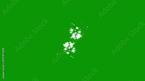 Glowing light effect in a seamless loop motion video background, glitter sparkles twinkle stars line and animation, cartoon doodle sparkles star sparkle vector doodles on green screen, 4k
