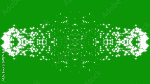 Magic light stars line effect, sparkling fairy trails forming smooth light streaks and shimmering particle motion fantasy style overlay background on green screen, 4k video