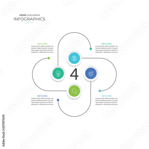 Venn Diagram Infographic with 4 options