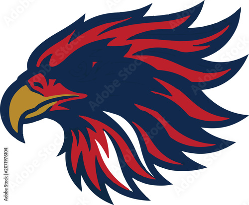 Eagle head, vector illustration, bird of prey, American symbol